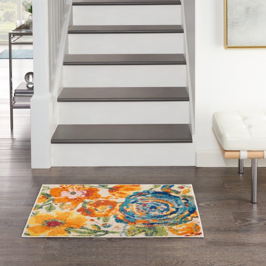 Nourison Allur ALR07 Area Rug, Ivory/Multicolor, 2' x 3'