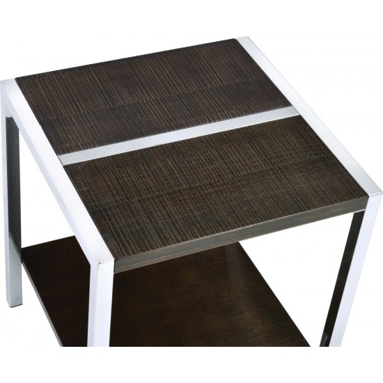 ACME Jethro End Table, Espresso & Chrome