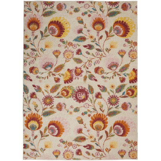 Nourison Allur ALR08 Area Rug, Ivory/Multicolor, 5'3" x 7'3"