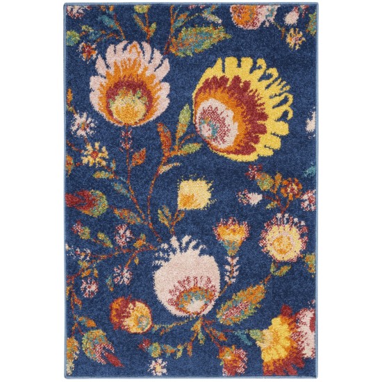 Nourison Allur ALR08 Area Rug, Navy/Multicolor, 2' x 3'