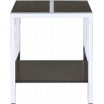 ACME Jethro End Table, Espresso & Chrome