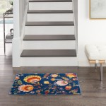 Nourison Allur ALR08 Area Rug, Navy/Multicolor, 2' x 3'