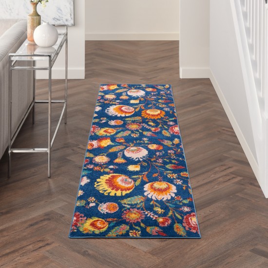 Nourison Allur ALR08 Runner Rug, Navy/Multicolor, 2'3" x 7'6"