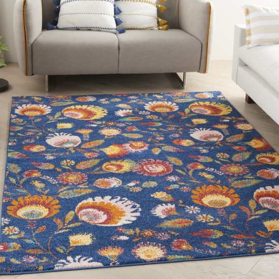 Nourison Allur ALR08 Area Rug, Navy/Multicolor, 4' x 6'