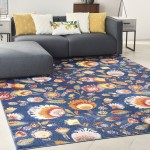 Nourison Allur ALR08 Area Rug, Navy/Multicolor, 7'10" x 9'10"