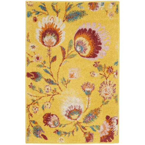 Nourison Allur ALR08 Area Rug, Yellow/Multicolor, 2' x 3'