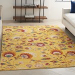 Nourison Allur ALR08 Area Rug, Yellow/Multicolor, 5'3" x 7'3"