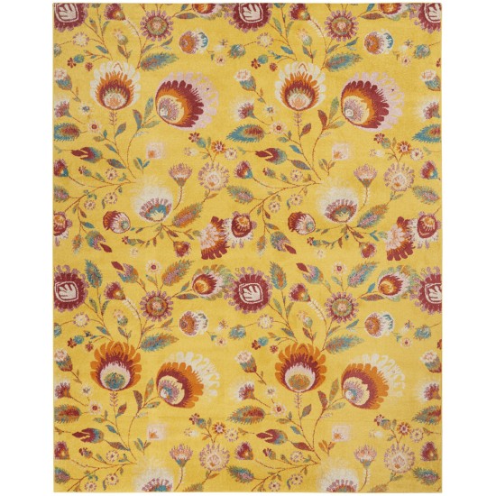 Nourison Allur ALR08 Area Rug, Yellow/Multicolor, 7'10" x 9'10"