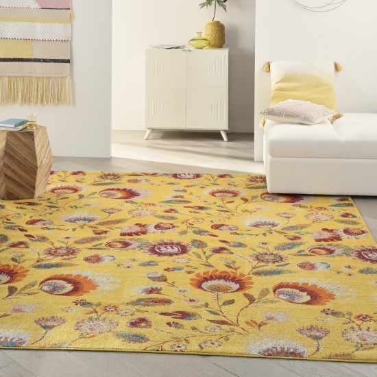 Nourison Allur ALR08 Area Rug, Yellow/Multicolor, 7'10" x 9'10"