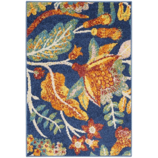 Nourison Allur ALR09 Area Rug, Navy/Multicolor, 2' x 3'