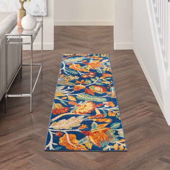 Nourison Allur ALR09 Runner Rug, Navy/Multicolor, 2'3" x 7'6"