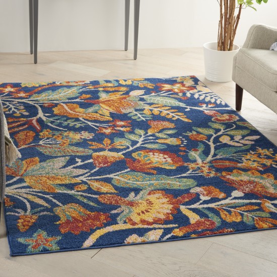 Nourison Allur ALR09 Area Rug, Navy/Multicolor, 5'3" x 7'3"