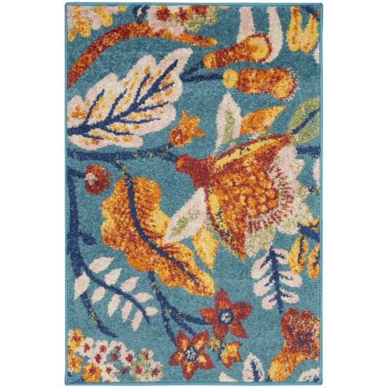 Nourison Allur ALR09 Area Rug, Turquoise/Multicolor, 2' x 3'