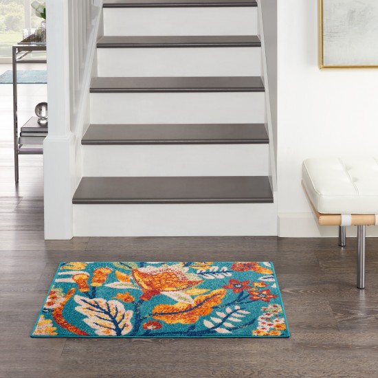 Nourison Allur ALR09 Area Rug, Turquoise/Multicolor, 2' x 3'