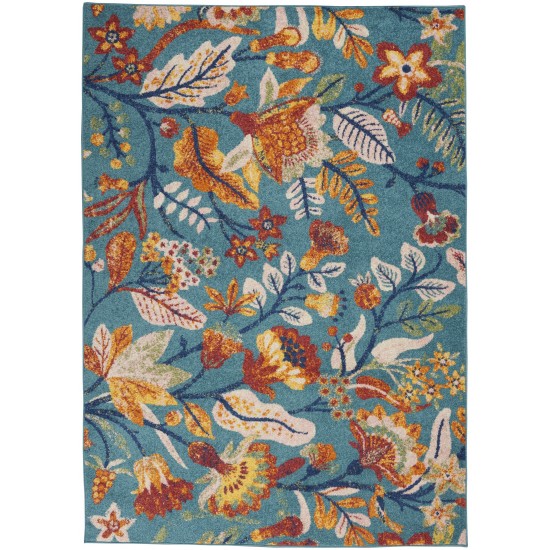 Nourison Allur ALR09 Area Rug, Turquoise/Multicolor, 4' x 6'