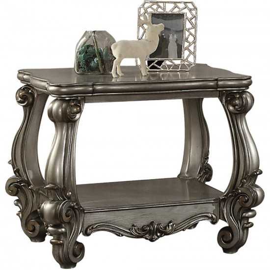 ACME Versailles End Table, Antique Platinum