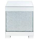 ACME Mallika End Table, Mirrored & Faux Crystals