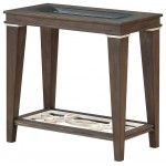 ACME Peregrine Side Table, Walnut & Glass