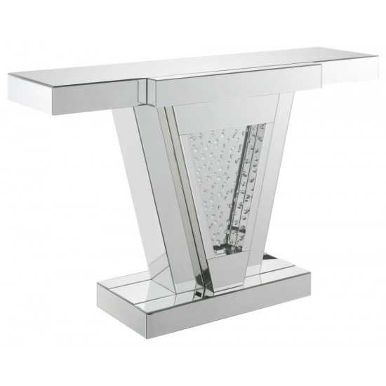 ACME Nysa Console Table, Mirrored & Faux Crystals