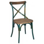 ACME Zaire Side Chair (1Pc), Antique Turquoise & Antique Oak