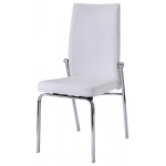 ACME Osias Side Chair (Set-2), White PU & Chrome