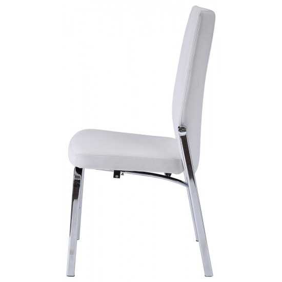 ACME Osias Side Chair (Set-2), White PU & Chrome