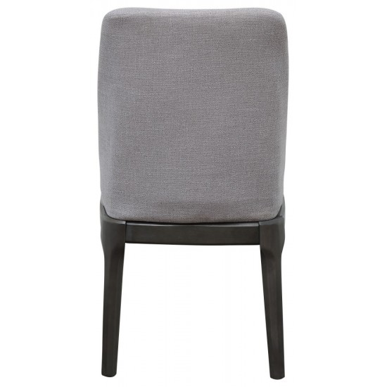 ACME Madan Side Chair (Set-2), Light Gray Linen & Gray Oak