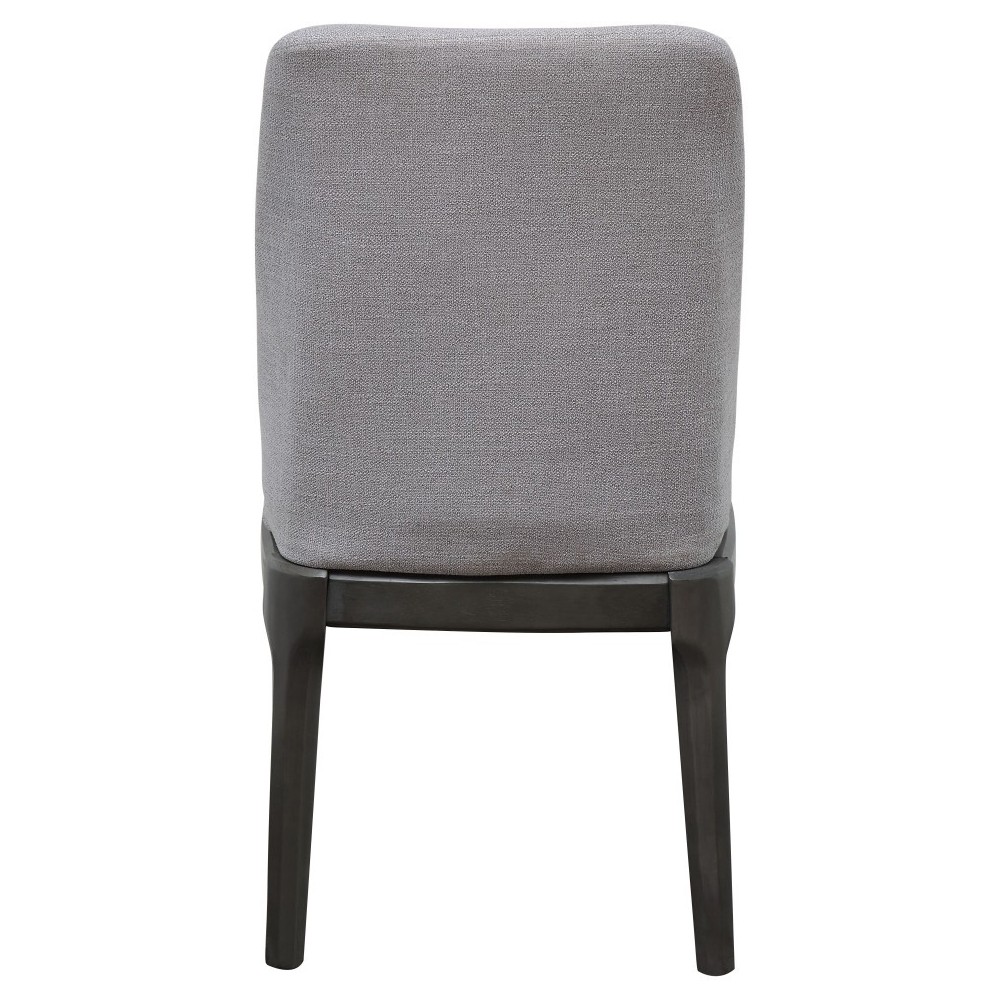 ACME Madan Side Chair (Set-2), Light Gray Linen & Gray Oak