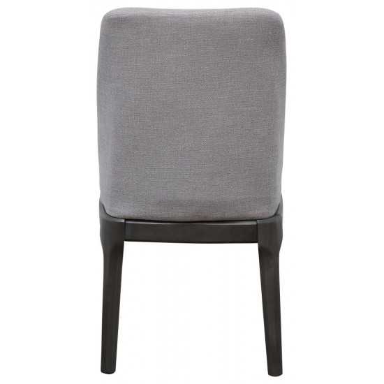 ACME Madan Side Chair (Set-2), Light Gray Linen & Gray Oak