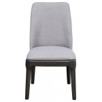 ACME Madan Side Chair (Set-2), Light Gray Linen & Gray Oak