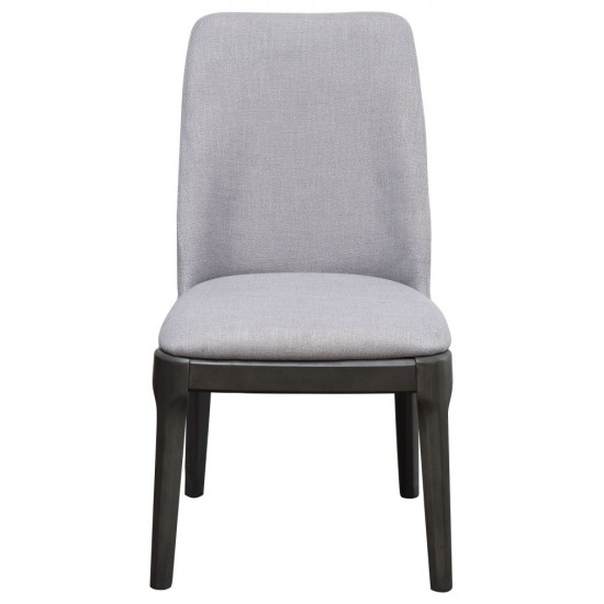 ACME Madan Side Chair (Set-2), Light Gray Linen & Gray Oak