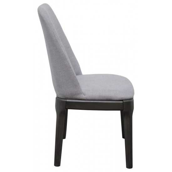 ACME Madan Side Chair (Set-2), Light Gray Linen & Gray Oak