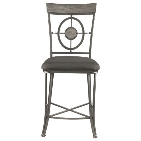 ACME Landis Counter Height Chair (Set-2), Fabric & Gunmetal