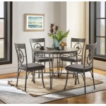 ACME Landis Dining Table, Oak & Gunmetal