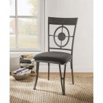 ACME Landis Side Chair (Set-2), Fabric & Gunmetal