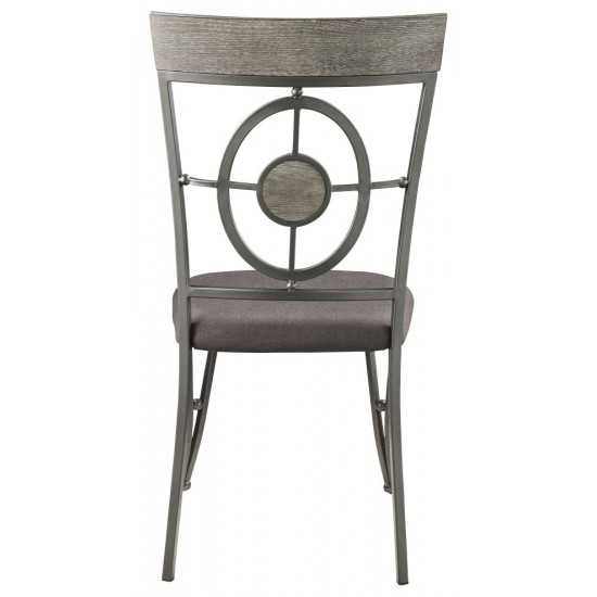 ACME Landis Side Chair (Set-2), Fabric & Gunmetal