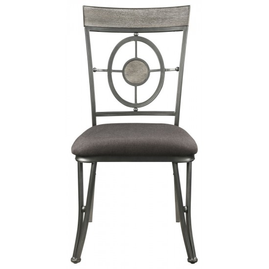 ACME Landis Side Chair (Set-2), Fabric & Gunmetal