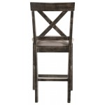ACME Martha II Counter Height Chair (Set-2), Tan Linen & Weathered Gray