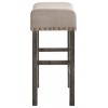 ACME Martha II Counter Height Stool (Set-2), Tan Linen & Weathered Gray