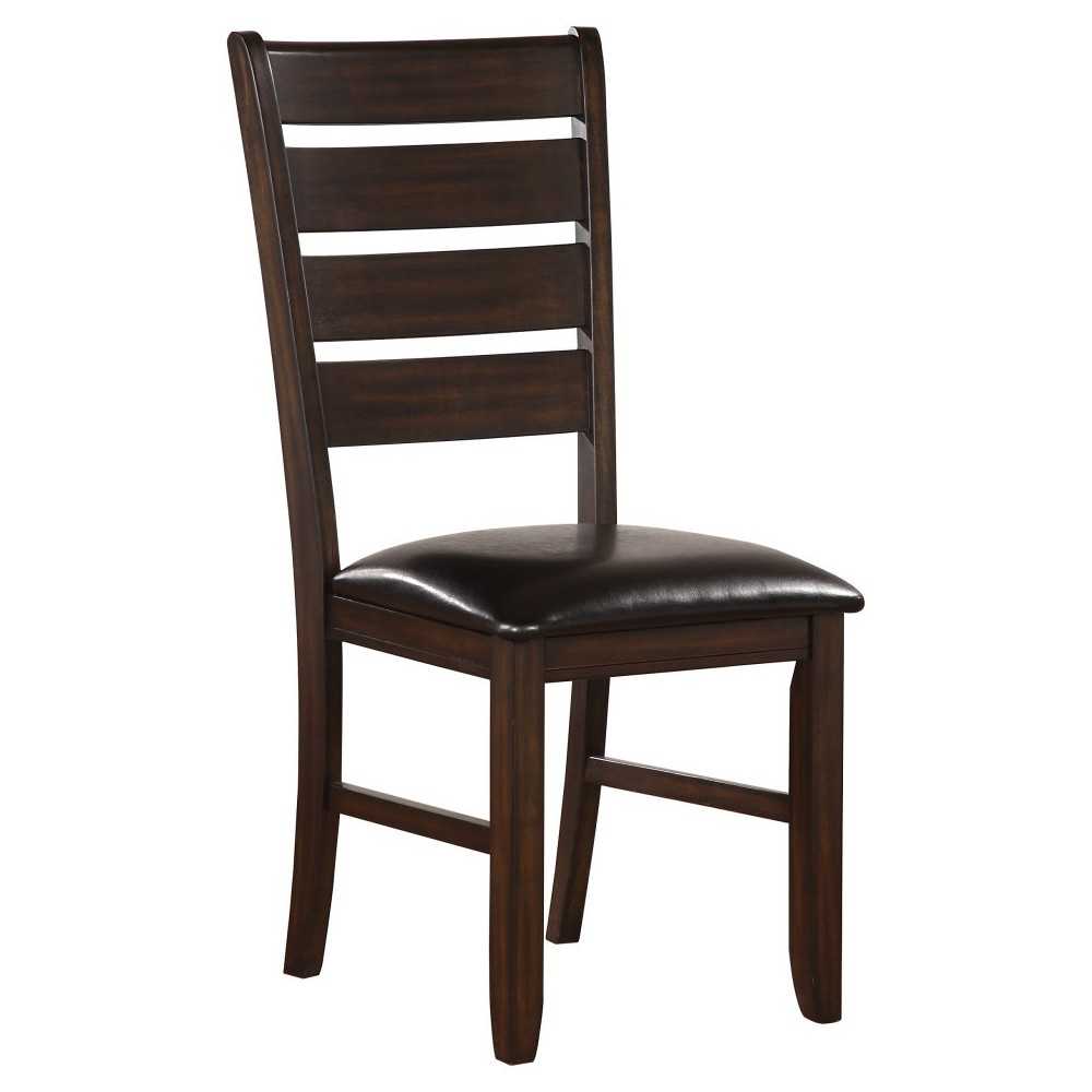 ACME Urbana Side Chair (Set-2), Black PU & Espresso