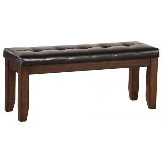 ACME Urbana Bench, Black PU & Espresso