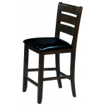 ACME Urbana Counter Height Chair (Set-2), Black PU & Espresso