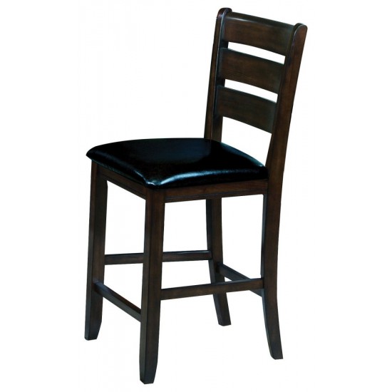 ACME Urbana Counter Height Chair (Set-2), Black PU & Espresso