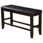 ACME Urbana Counter Height Bench, Black PU & Espresso