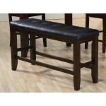 ACME Urbana Counter Height Bench, Black PU & Espresso