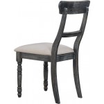 ACME Leventis Side Chair (Set-2), Light Brown Linen & Weathered Gray