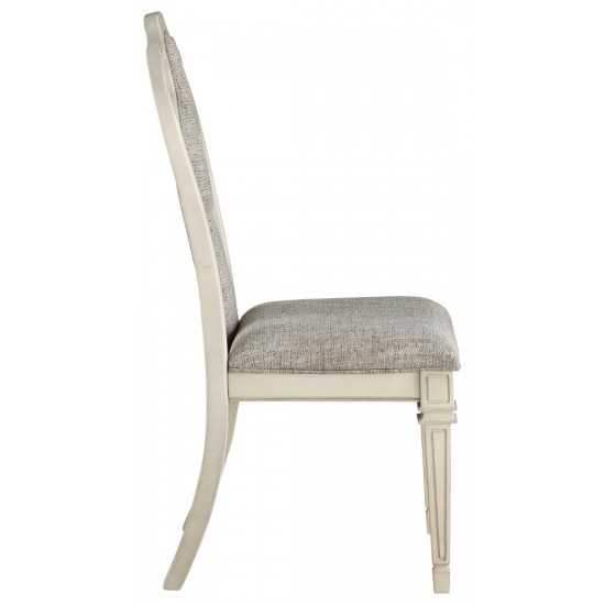 ACME Kayley Side Chair (Set-2), Linen & Antique White (2Pc/1Ctn)