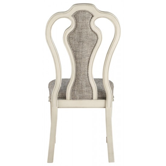 ACME Kayley Side Chair (Set-2), Linen & Antique White (2Pc/1Ctn)