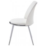 ACME Weizor Side Chair (Set-2), White PU & Chrome (2Pc/1Ctn)