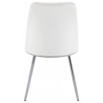 ACME Weizor Side Chair (Set-2), White PU & Chrome (2Pc/1Ctn)